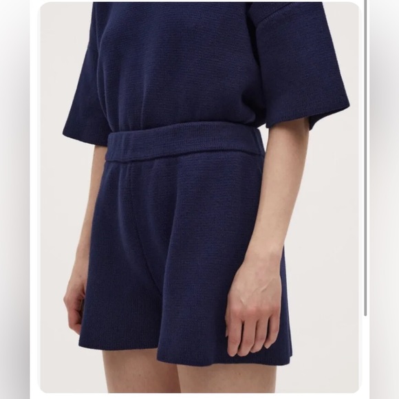Babaa Pants - Babaa Shorts No35 Navy Cotton Knit Kohn Manoogian O/S Esby Ozma Suzann